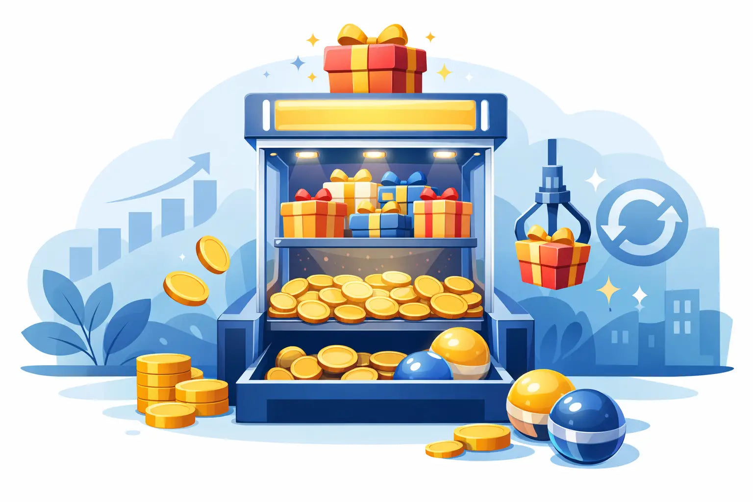 Prize Box Coin Pusher Machine for Repeat Play