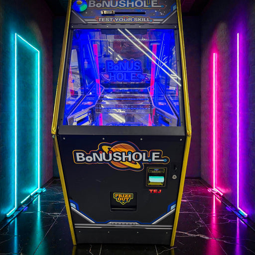 TEJ Self Filling Hopper Coin Quarter Pusher Machine with Bill Changer Bonus Hole