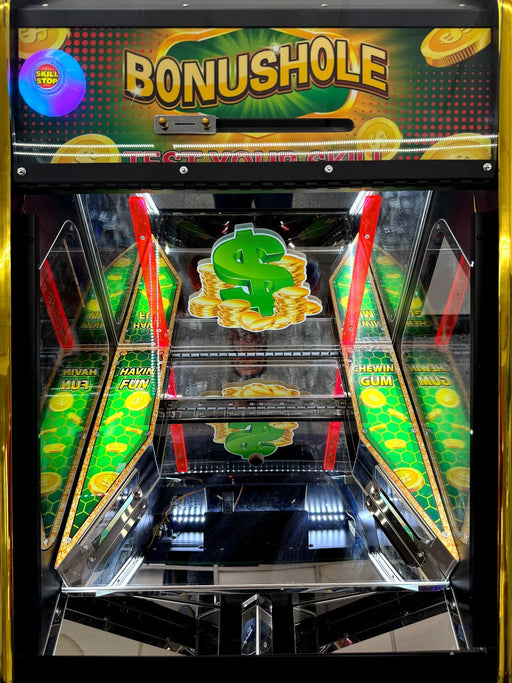 2026 Self Filling Hopper Coin Quarter Pusher Machine w/ Changer Bonus Hole