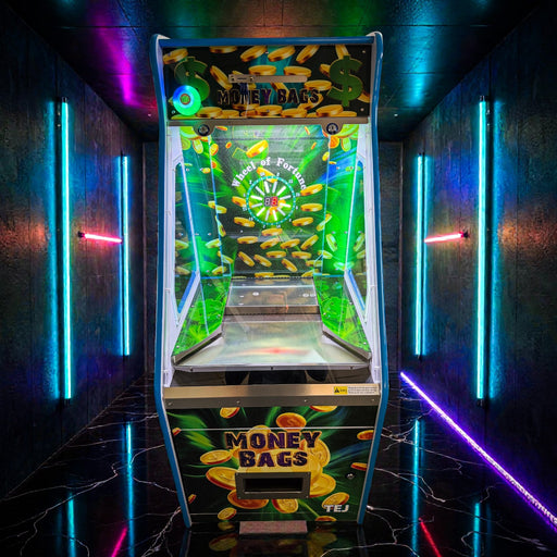 *WHEEL FEATURE* Coin Quarter Pusher Machine Trusted Seller* Money Bags