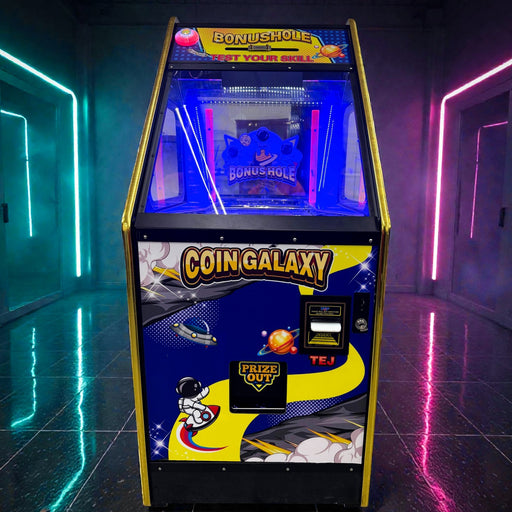 2026 TEJ Self Filling Hopper Coin Quarter Pusher Machine w/ Changer Bonus BLACK