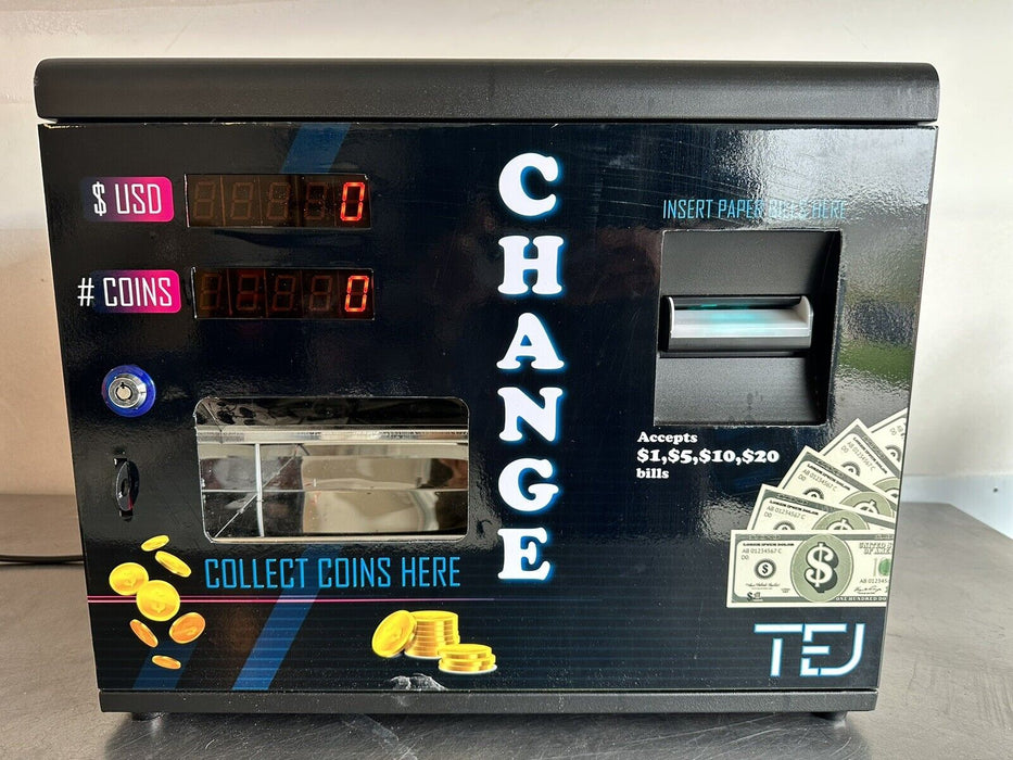 Dollar bill coin changer machine / Exchange dollar bills for quarters model TEJ